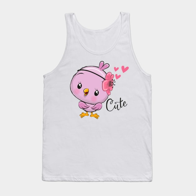 Cute Cartoon Bird Tank Top by Reginast777